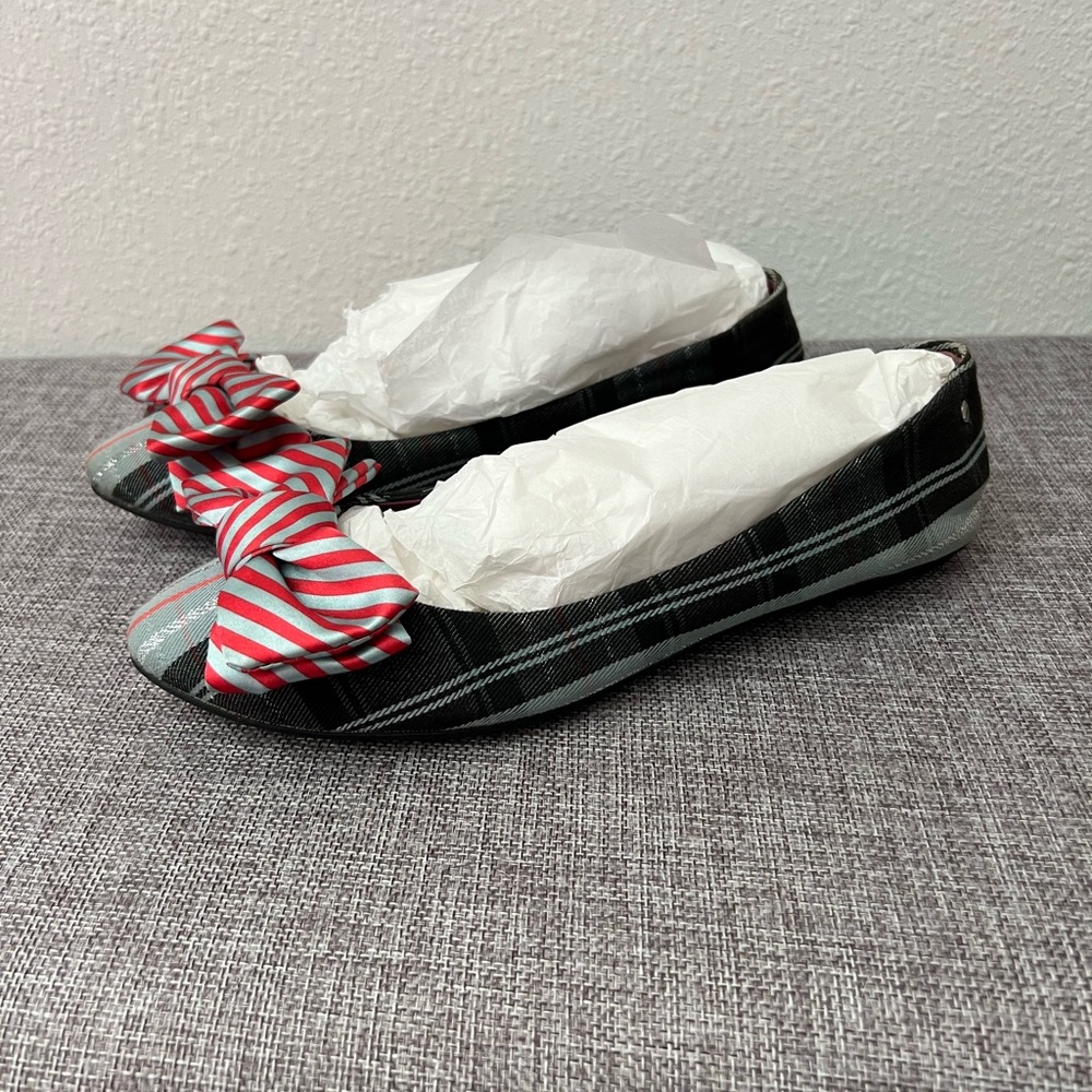 EUC Coach Cambria Plaid Bow Ballet Flats 6 - Picture 2 of 7